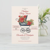 Baby shower kerstverzekering kaart (Staand voorkant)