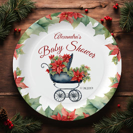 Baby shower kerstverzekering papieren bordje