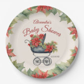 Baby shower kerstverzekering papieren bordje (Voorkant)