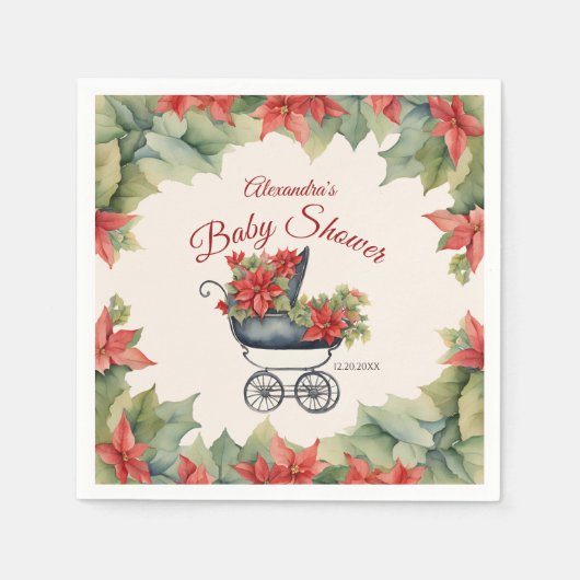 Baby shower kerstverzekering servet (Voorkant)