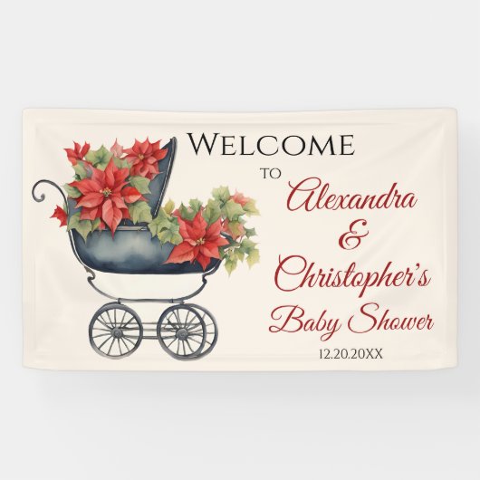 Baby shower kerstverzekering spandoek (Horizontaal)