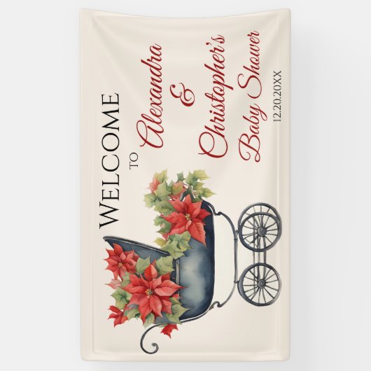 Baby shower kerstverzekering spandoek (Verticaal)