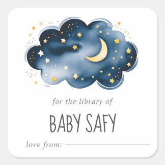 Baby shower keukenbord vierkante sticker