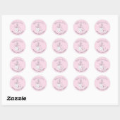 Baby shower Kijk me Grow Pink Heart Plant Ronde Sticker (Vel)