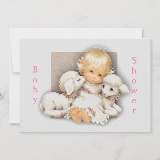 Baby shower Kind met lammeren Kaart (Voorkant)