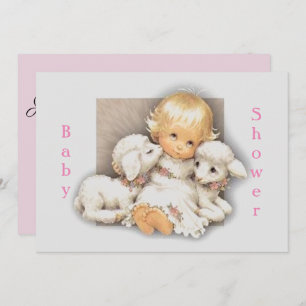 Baby shower Kind met lammeren Kaart