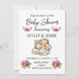 Baby shower Kind met lamsmagneet Kaart