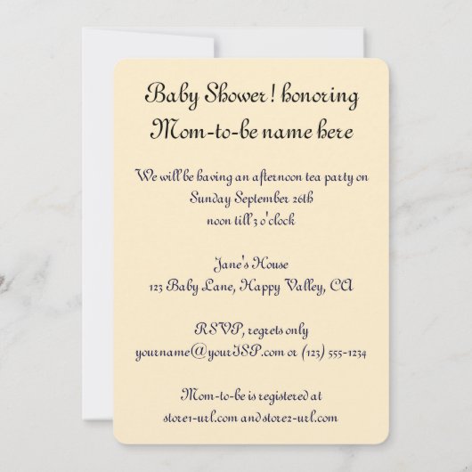  Baby shower, kinderen op strand met Cassatt Kaart (Achterkant)