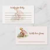 Baby shower  kindertekentuin informatiekaartje (Voorkant / Achterkant)