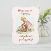 Baby shower  kindertekentuin kaart (Staand voorkant)