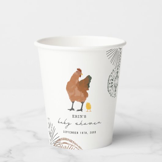 Baby shower kippen papieren bekers (Voorkant)