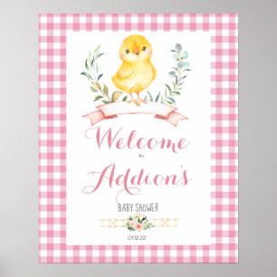 baby shower kippenvlees welkom poster