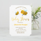 Baby shower kleine bijen kaart (Staand voorkant)