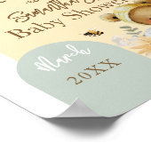 Baby shower kleine honingbijen Beer welkom Poster (Hoek)