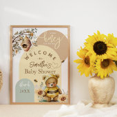 Baby shower kleine honingbijen Beer welkom Poster