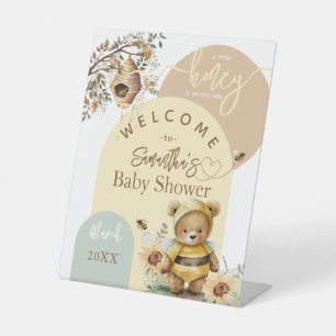 Baby shower kleine honingbijen Beer welkom Reclamebord Met Voetstuk