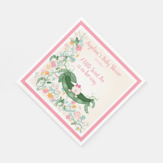 Baby shower kleine lieve erwt op haar weg erwtenpe servet (Hoek)