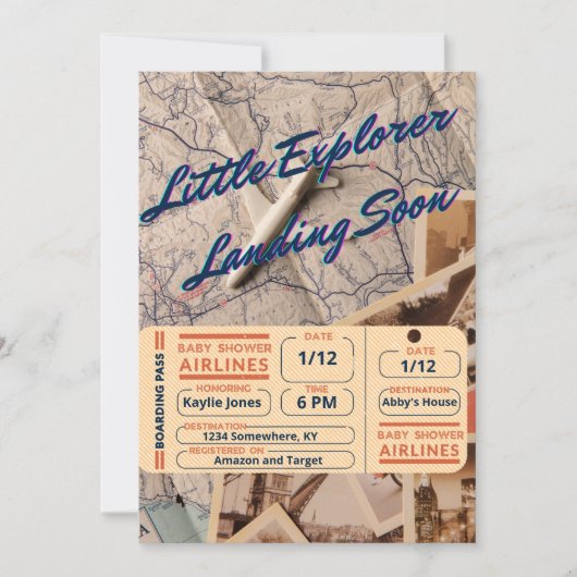 Baby Shower - Kleine Ontdekkingsreiziger Komt Gauw Kaart (Voorkant)