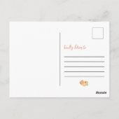 Baby shower Kleine Peach Briefkaart (Achterkant)