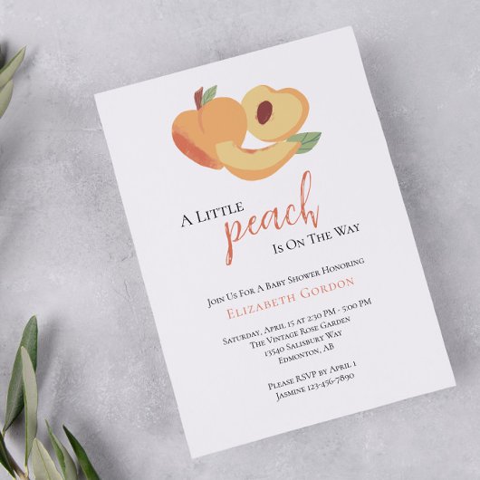 Baby shower Kleine Peach Kaart