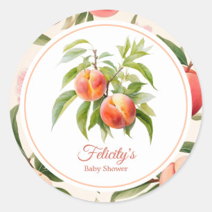 Baby shower Kleine Peach Ronde Sticker