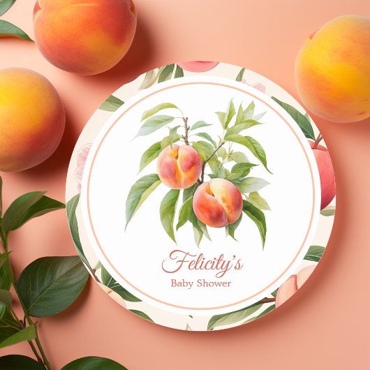 Baby shower Kleine Peach Ronde Sticker