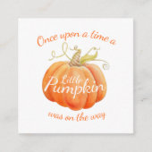 Baby shower kleine pompoen boek cadeau aanvraag ka informatiekaartje (Voorkant)