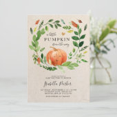 Baby Shower Kleine Pompoen Herfst Landelijke Groen Kaart (Staand voorkant)