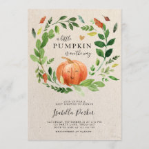 Baby Shower Kleine Pompoen Herfst Landelijke Groen