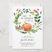 Baby shower kleine pompoen Herfst rustieke groen Kaart (Voorkant)