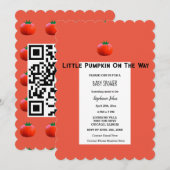 Baby shower kleine pompoen op de weg QR-code Kaart (Voorkant / Achterkant)