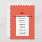 Baby shower kleine pompoen op de weg QR-code Kaart (Voorkant)