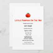 Baby shower kleine pompoen op de weg QR-code Kaart (Voorkant / Achterkant)