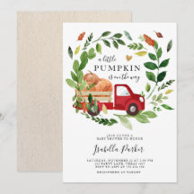 Baby shower kleine pompoen truck Herfst groen