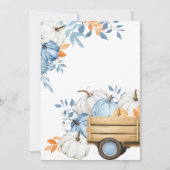Baby shower kleine pompoenblauw Herfst Kaart (Achterkant)