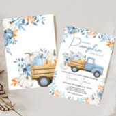 Baby shower kleine pompoenblauw Herfst Kaart