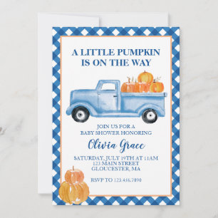 Baby shower kleine pompoenblauwe Herfst Kaart