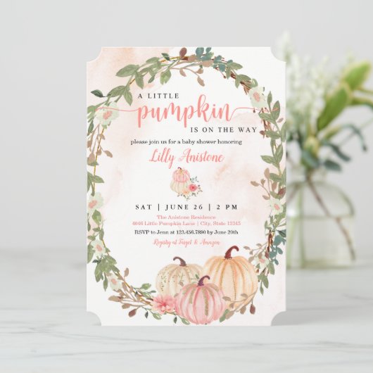 Baby shower kleine pompoHerfst Kaart (Staand voorkant)