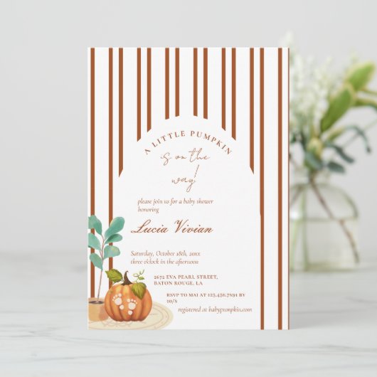 Baby shower kleine pompoHerfst Kaart (Staand voorkant)