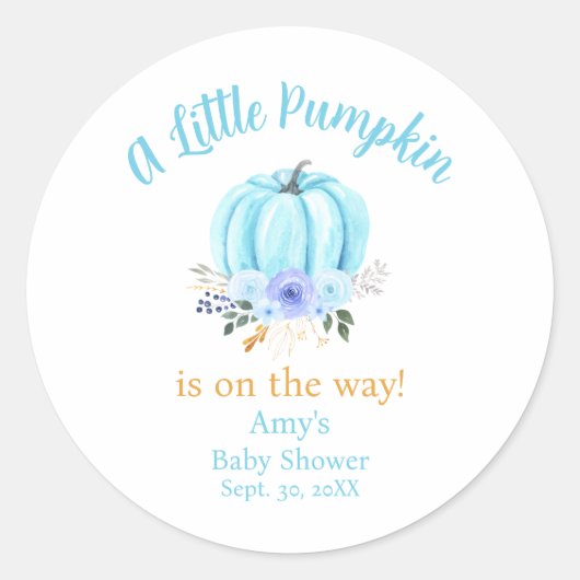 Baby shower kleine pompoHerfst Ronde Sticker (Voorkant)