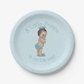 Baby shower Kleine Prins Blauw Papieren Bordje (Voorkant)