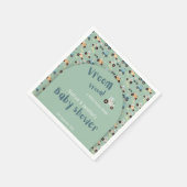 Baby shower kleine tractor vooruit blauwgroen Papi Servet (Hoek)