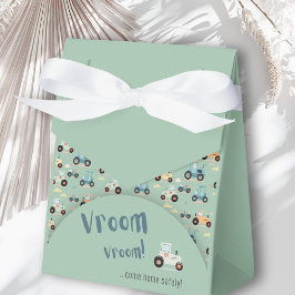 Baby shower kleine trekker blauwgroen gunst doos bedankdoosjes