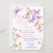 Baby shower kleine vlinderweide kaart (Voorkant)