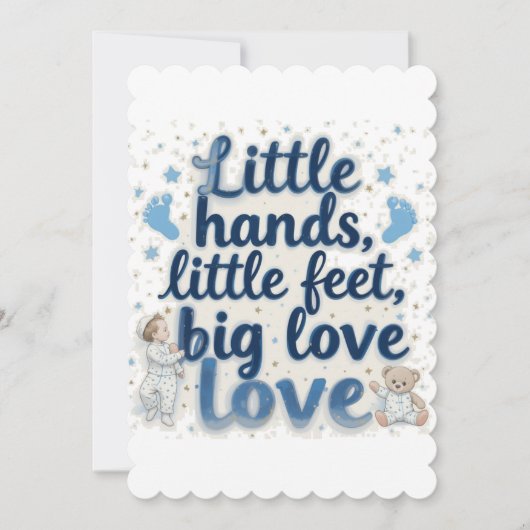 Baby shower kleine voetjes kaart (Voorkant)