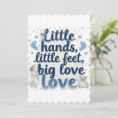 Baby shower kleine voetjes kaart (Staand voorkant)