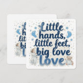 Baby shower kleine voetjes save the date (Voorkant / Achterkant)