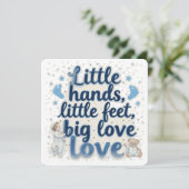 Baby shower kleine voetjes save the date (Staand voorkant)