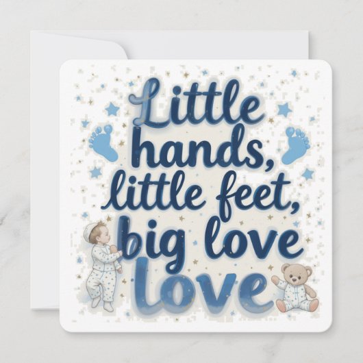 Baby shower kleine voetjes save the date (Voorkant)