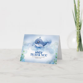 Baby shower kleine walvis blauwe Waterverf Bedankkaart